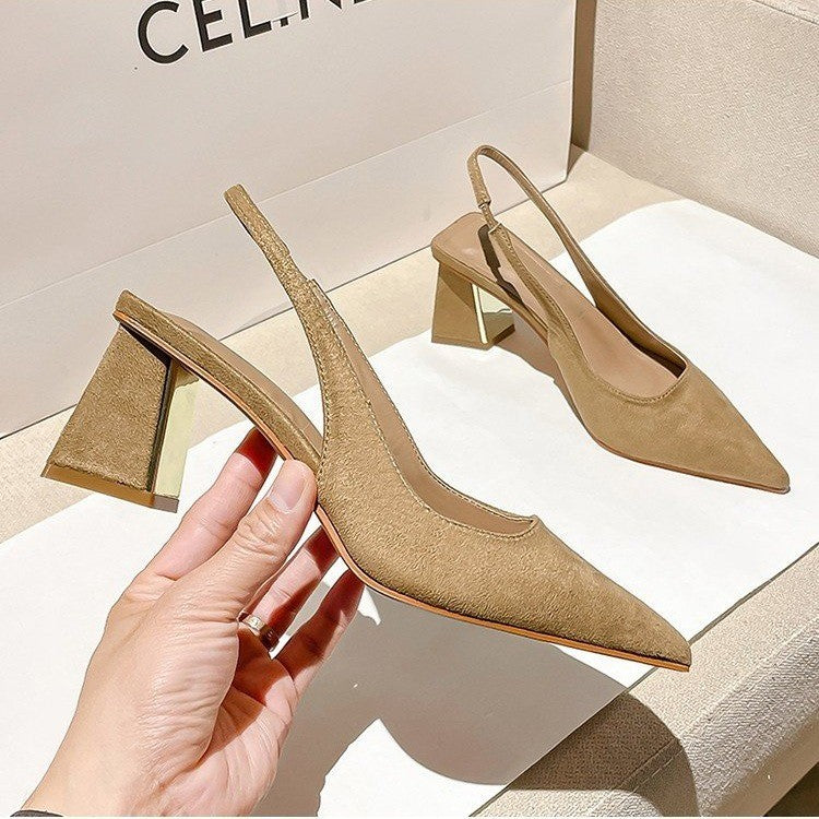 Damen Slingback-Pumps mit quadratischem Absatz R&B