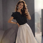Damen Elegante Bluse mit Rüschendetails im schlichten Design R&B