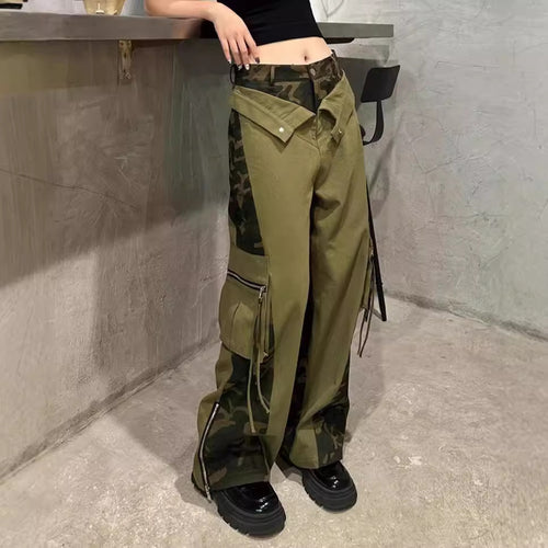 Herren Cargohose mit seitlichen Reißverschlüssen und modischem Camouflage-Design R&B