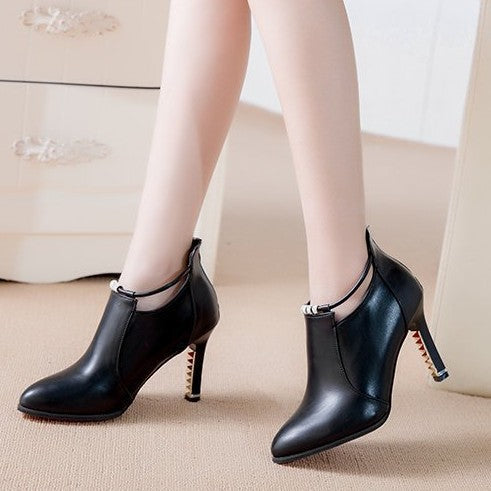 Damen Elegante Stiefeletten mit verziertem Absatz R&B