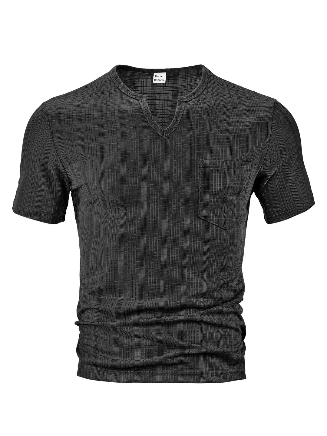 Herren Kurzarm T-Shirt mit V-Ausschnitt und Brusttasche R&B