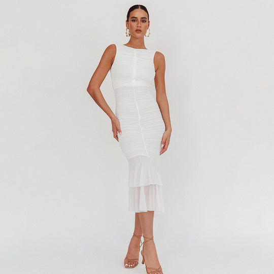 Damen Elegantes Maxikleid mit Rüschendetails R&B