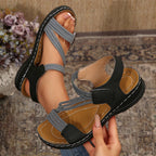 Damen Komfortsandalen mit elastischen Riemen und ergonomischer Sohle