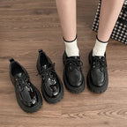 Damen trendige Schnürschuhe mit robuster Gummisohle und glänzender Oberfläche R&B