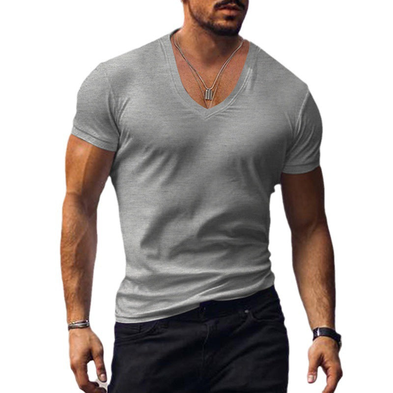 Herren lässiges V-Ausschnitt T-Shirt R&B