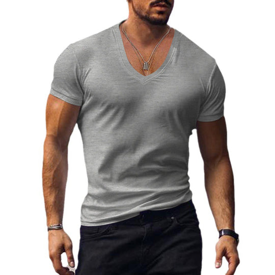 Herren lässiges V-Ausschnitt T-Shirt R&B