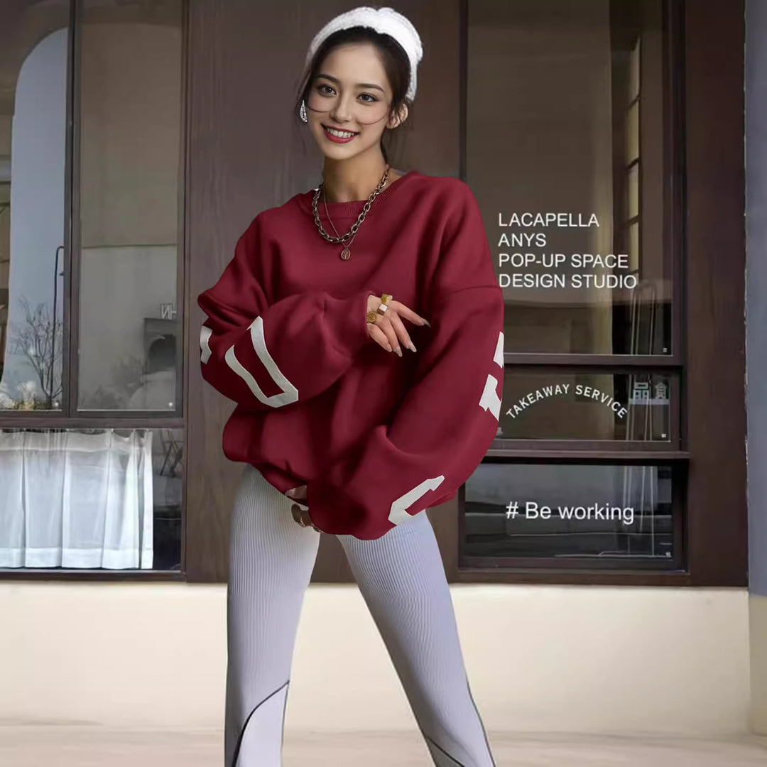 Damen Oversized Sweatshirt mit grafischen Akzenten R&B