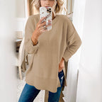 Damen Lässiger Pullover mit strukturierter Oberfläche und längerem Schnitt R&B