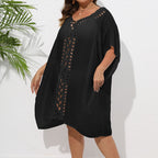 Damen Luftiger Strandkimono mit dekorativer Häkelspitze R&B