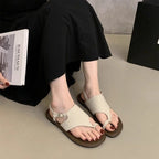 Damen elegante Zehentrenner-Sandalen mit verstellbarem Riemen und komfortablem Fußbett R&B