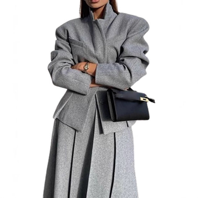 Damen Oversized Wollblazer im Smart-Casual-Stil R&B