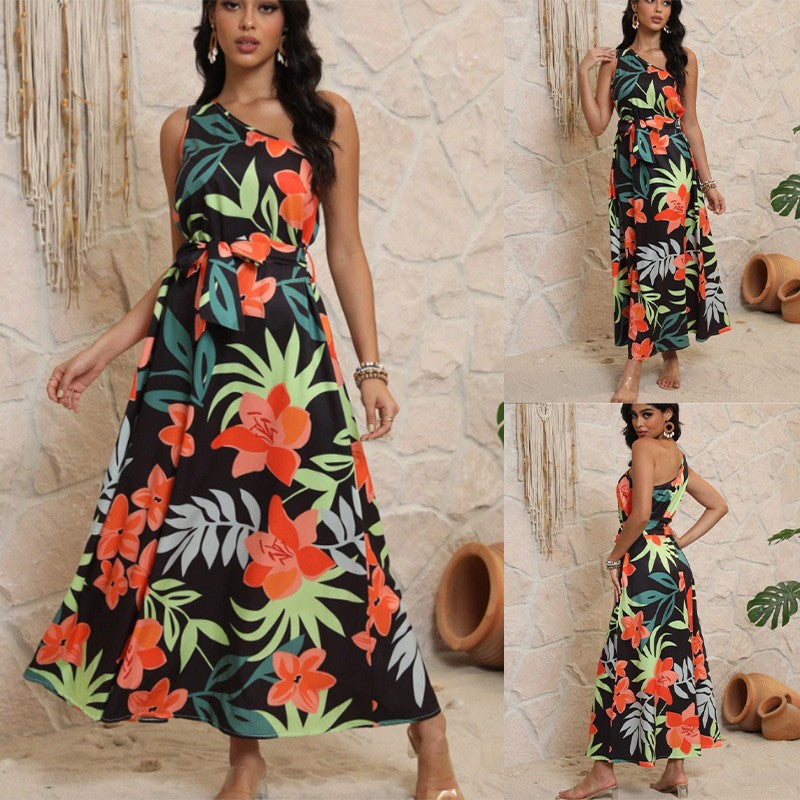 Damen Maxikleid mit floralem Design und schmalem Schnitt R&B