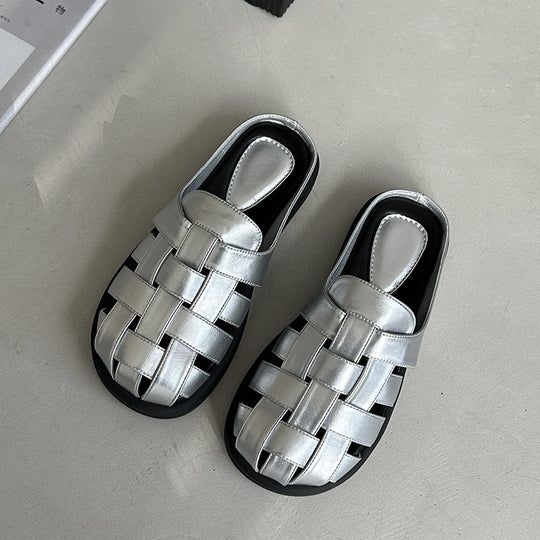 Damen Komfortable geflochtene Sandalen mit bequemer Fußbettgestaltung R&B