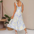 Damen Sommerliches Blumenkleid mit elegantem Spaghettiträger-Design R&B