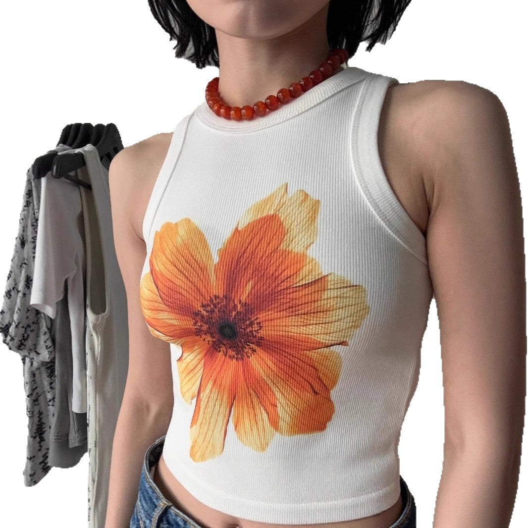 Damen ärmelloses Oberteil mit floralem Stickdesign R&B