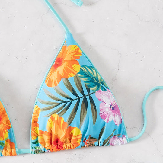 Damen Bikiniset mit floralem Muster und verstellbaren Trägern R&B