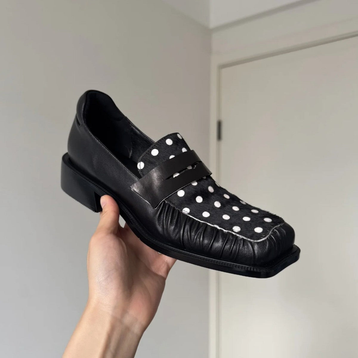 Damen Mokassins mit modernem Polka-Dots-Design und komfortabler Sohle R&B