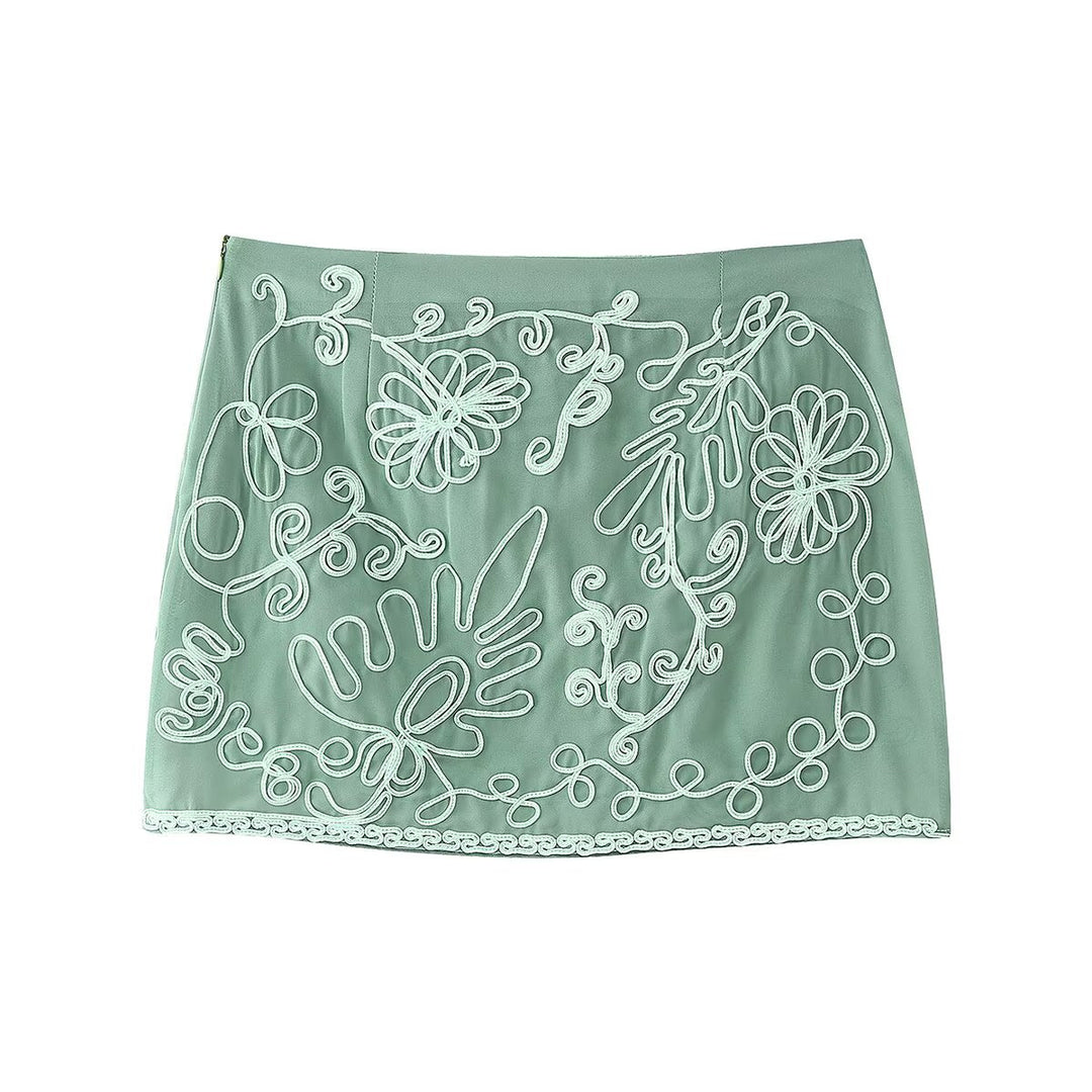 Damen Rock mit floralen Stickereien R&B
