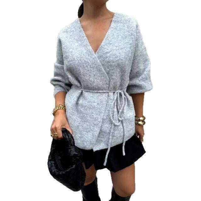 Damen Wickelpullover mit Taille und stylishen Details R&B