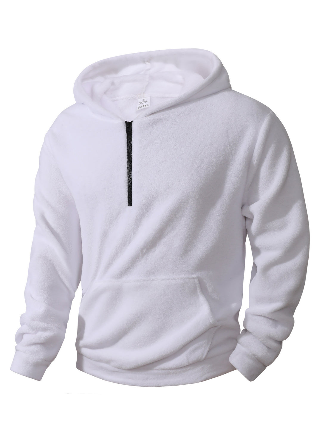 Herren Fleece-Hoodie mit innovativem halblangem Reißverschluss R&B