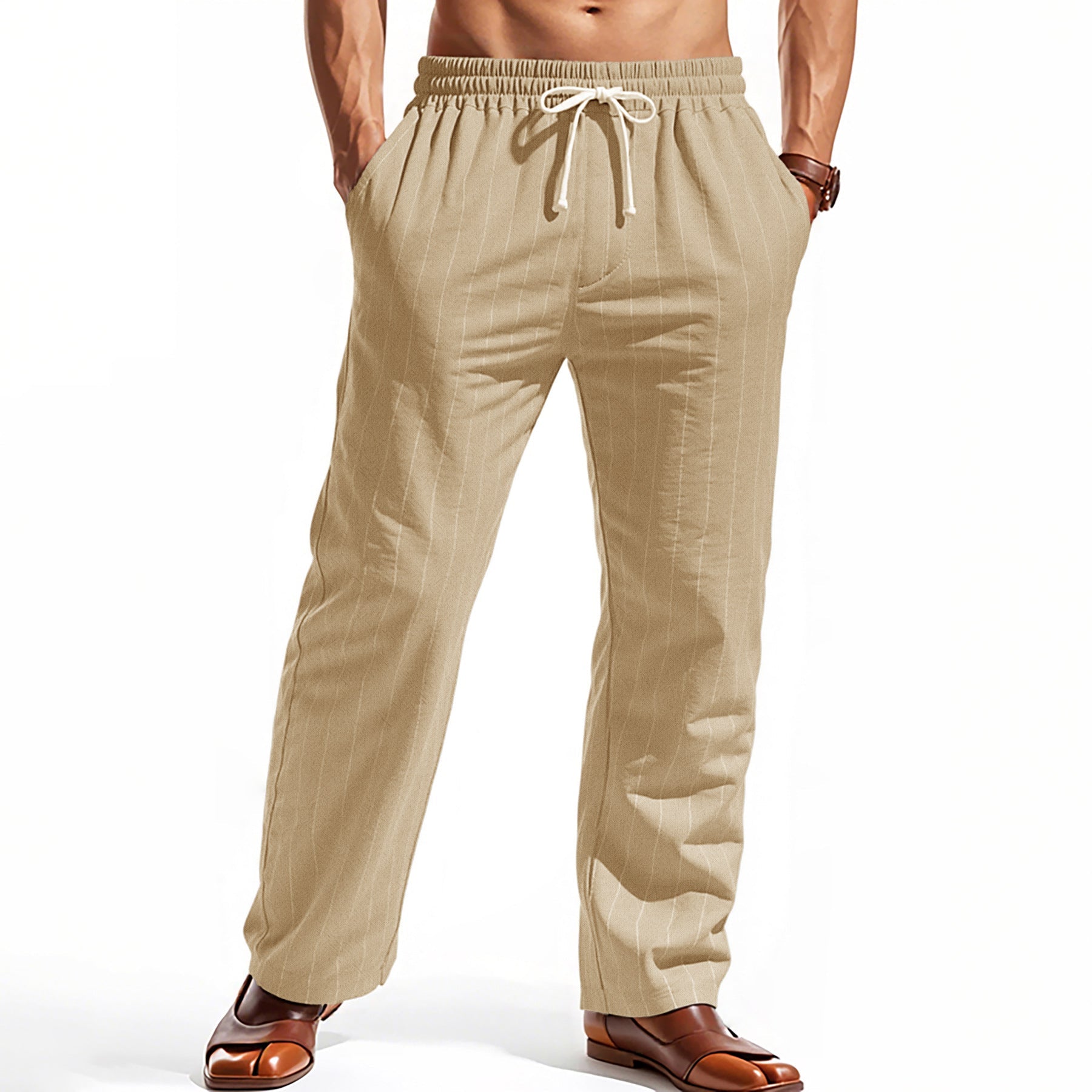 Herren komfortable Freizeithose mit gestreiftem Design R&B