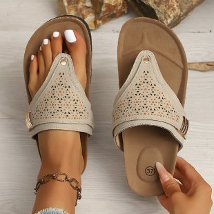 Damen Komfortable Zehentrenner-Sandaletten mit modischem Riemendesign R&B