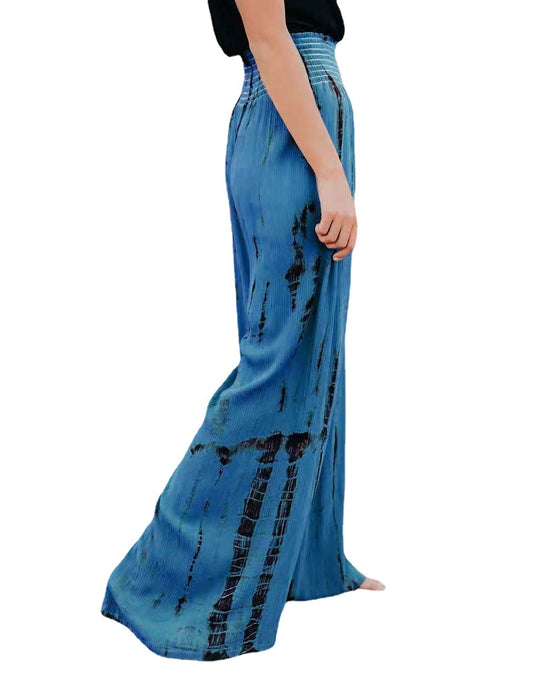 Damen Palazzo-Hose mit dehnbarem Taillenbund und modernem Streifenmuster R&B