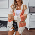 Damen Strickjacke mit trendigem Blockdesign und luftiger Haptik