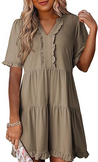 Damen luftiges Sommerkleid mit Rüschendetails R&B