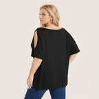 Damen Oversized T-Shirt mit Schulterauschnitten R&B