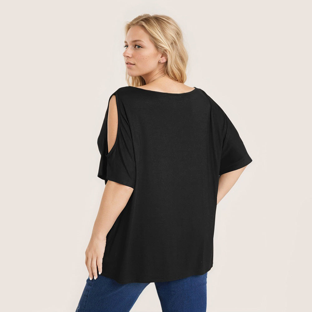 Damen Oversized T-Shirt mit Schulterauschnitten R&B
