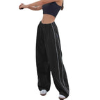 Damen Sportliche Hose mit weitem Schnitt und elastischem Bund R&B