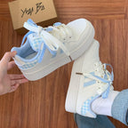 Damen Sneakers mit kariertem Bindungsdesign und atmungsaktiver Innensohle R&B
