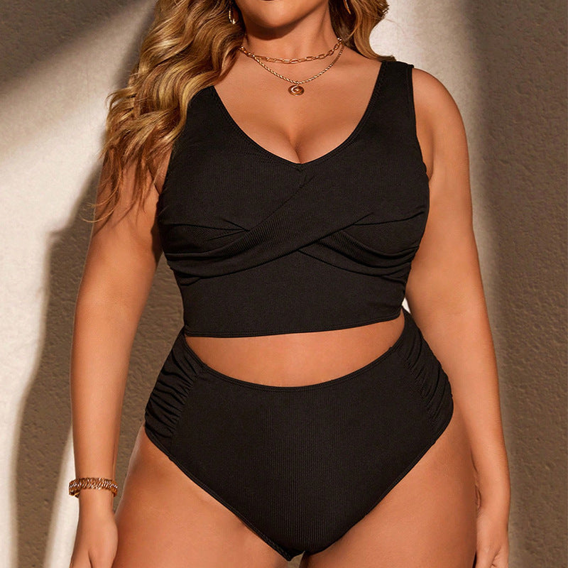Damen Hochgeschnittener Bikini mit Wickeldetail