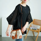 Damen stilvolles Oberteil mit strukturiertem Sleeve