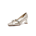 Damen Elegante Hochfront-Pumps mit glänzender Applikation R&B