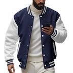 Herren nan CollegR&BasR&Balljacke im Varsity-Stil mit Rippbündchen und Druckknopfleiste R&B