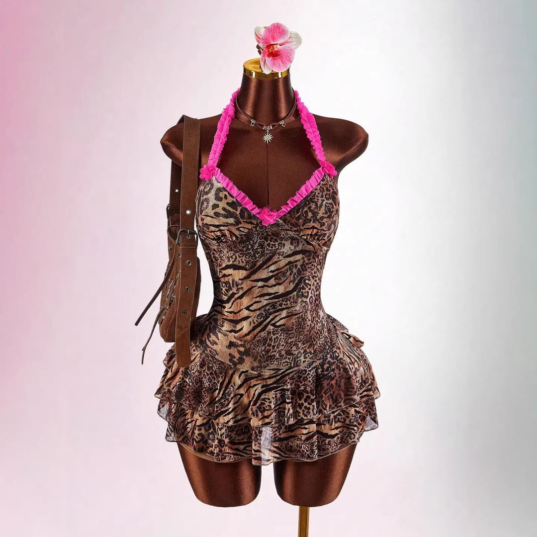Damen Verspieltes Minikleid mit Rüschendetails R&B