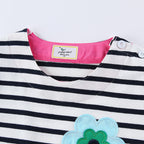 Mädchen T-Shirt Kleid mit bunten Blumenapplikationen R&B