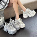 Damen Modische Chunky Sneakers mit atmungsaktiver Mesh-Oberfläche und dämpfender Sohle