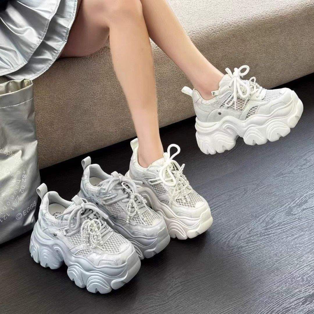 Damen Modische Chunky Sneakers mit atmungsaktiver Mesh-Oberfläche und dämpfender Sohle