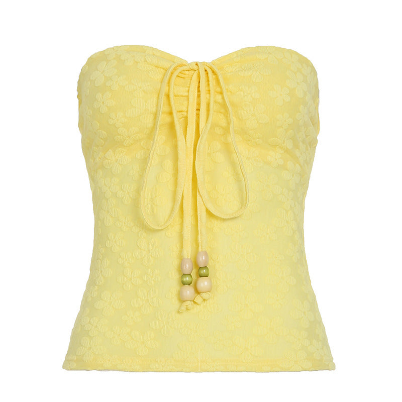 Damen Bandeau-Oberteil mit floralem Muster und geflochtenem Detail R&B