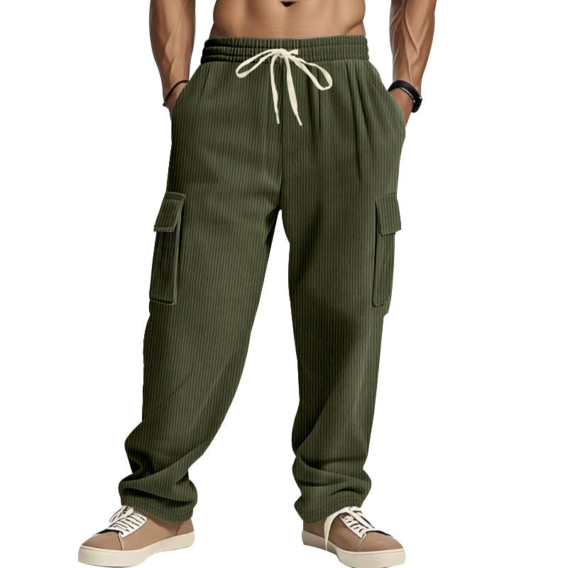 Herren lässige Cargohose mit praktischen Taschen und elastischem Bund R&B