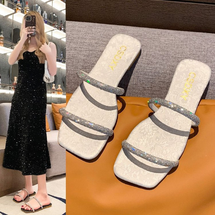 Damen modische Riemensandalen mit funkelnden Akzenten R&B