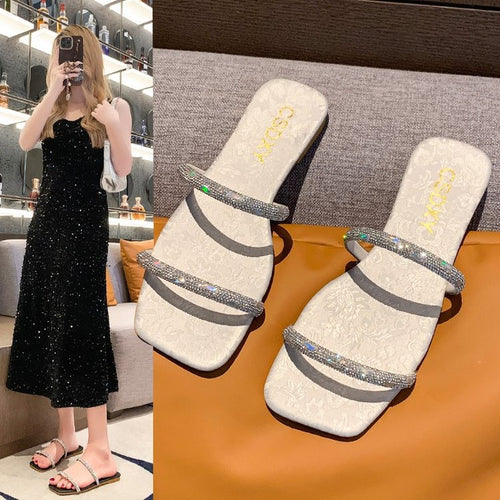 Damen modische Riemensandalen mit funkelnden Akzenten R&B