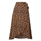 Damen Wickelrock mit animalischem Muster und eleganter Taillierung R&B