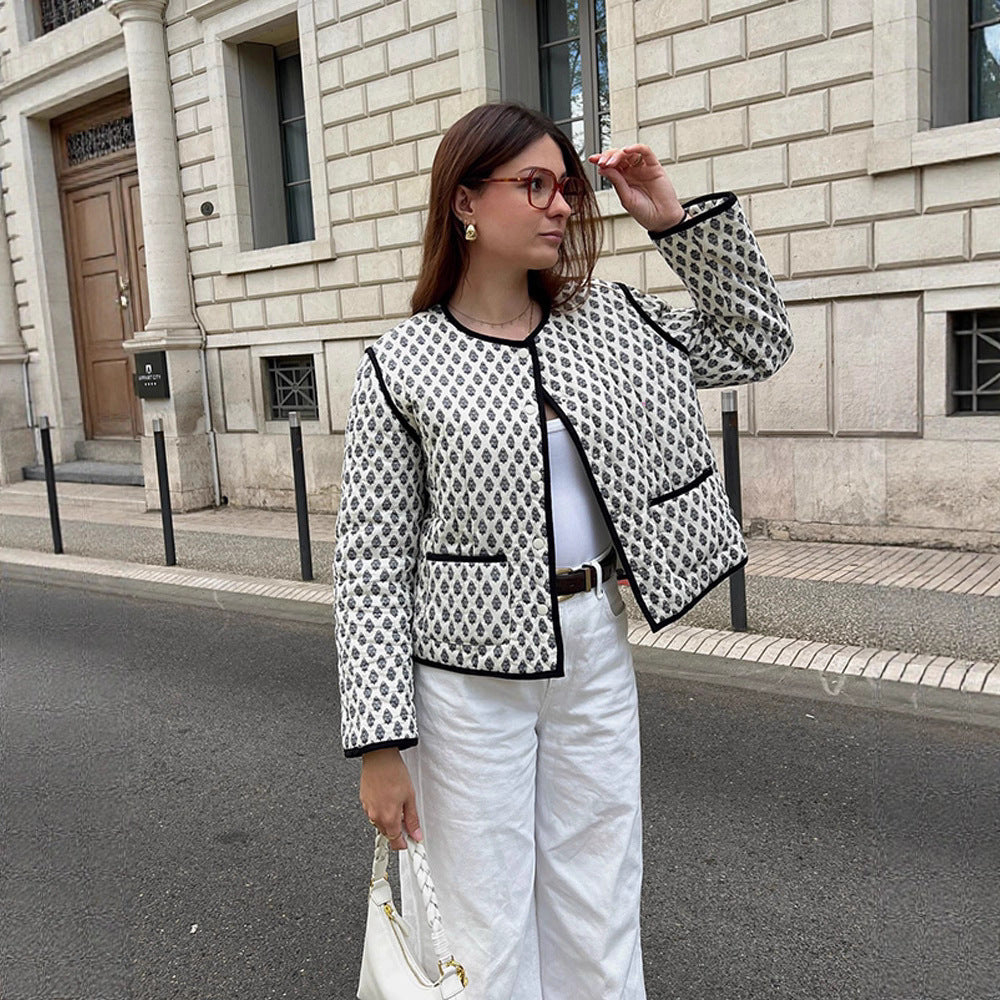 Damen Modische Steppjacke mit kontrastierenden Akzenten R&B