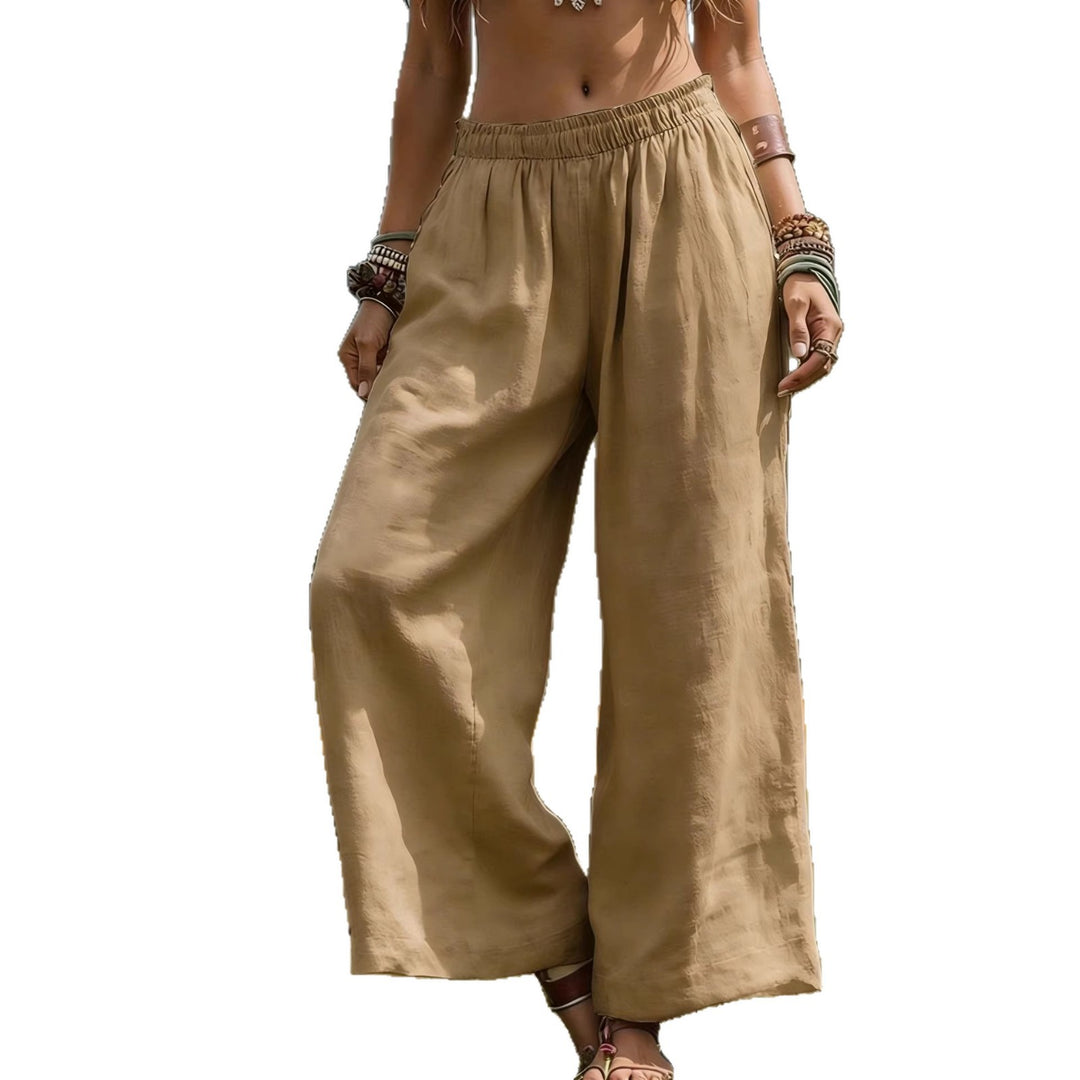 Damen Weit geschnittene Leinenhose R&B