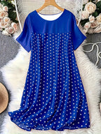 Damen Polka Dot Sommerkleid mit lässigem Schnitt und weichem Material R&B