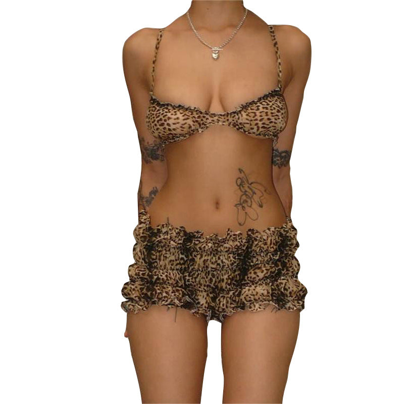 Damen modisches Tiermuster-Bikini-Set R&B